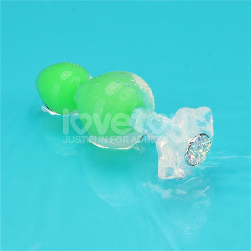 Gemoria Silicone Butt Plug Internal steel ball Glow in Dark