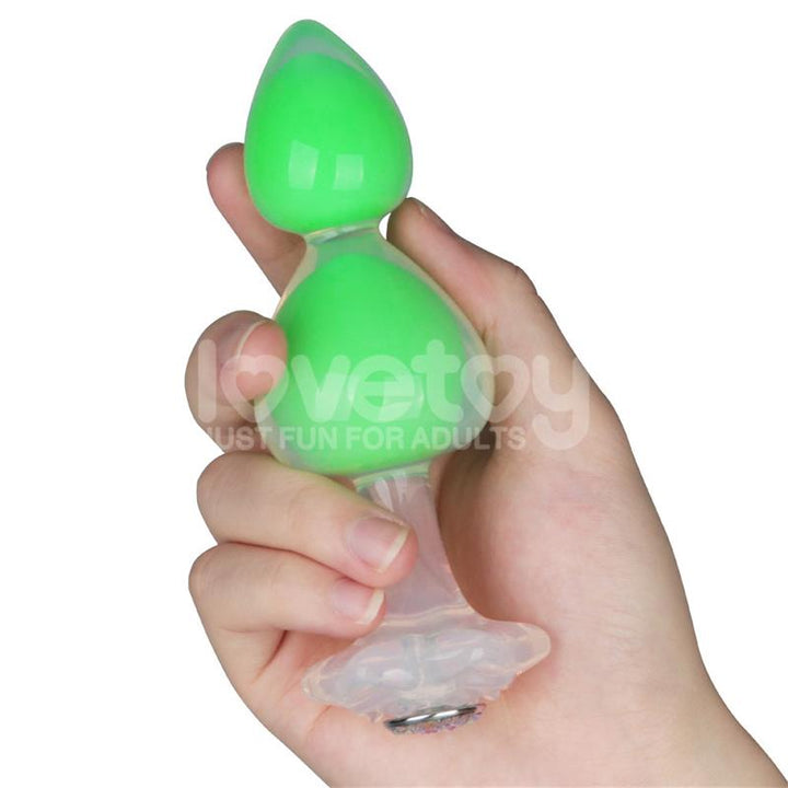 Gemoria Silicone Butt Plug Internal steel ball Glow in Dark