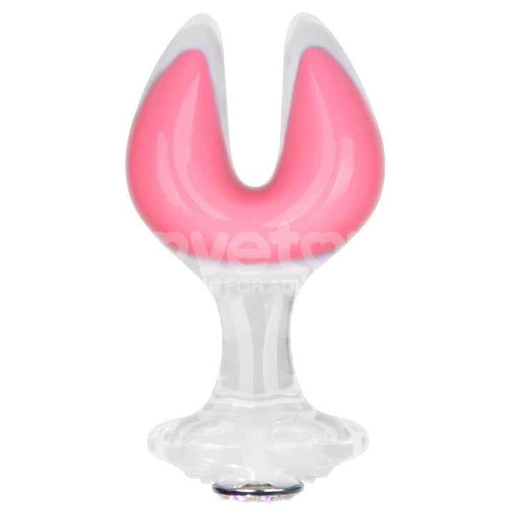 Gemoria Silicone Butt Plug dual crescent shaped tip Glow Dark