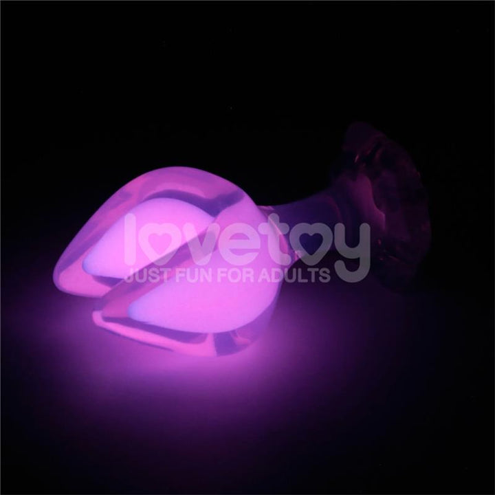 Gemoria Silicone Butt Plug dual crescent shaped tip Glow Dark