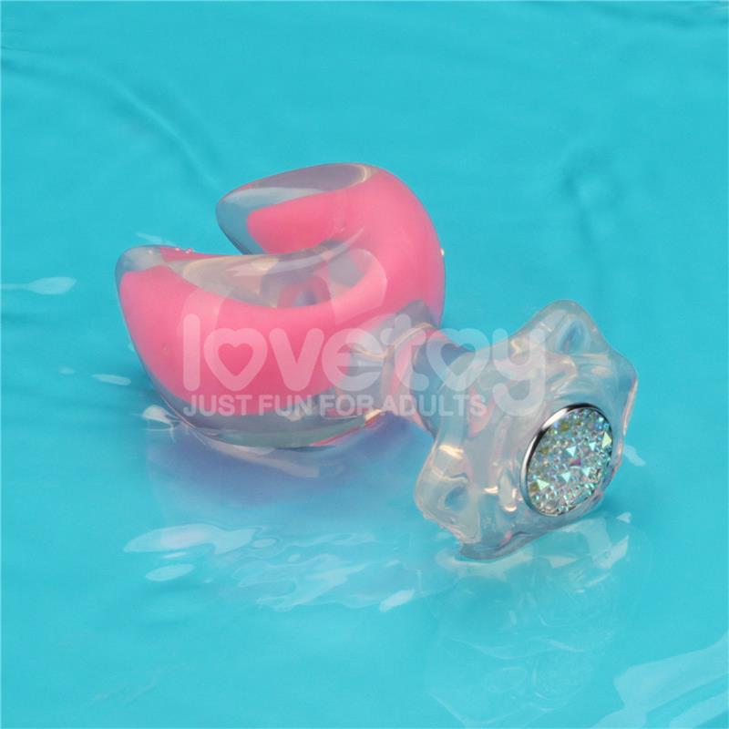 Gemoria Silicone Butt Plug dual crescent shaped tip Glow Dark