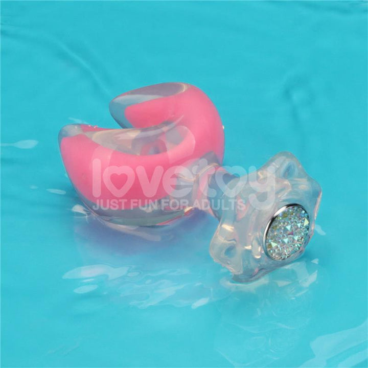 Gemoria Silicone Butt Plug dual crescent shaped tip Glow Dark