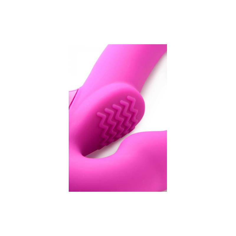 Evoke Vibrating Strapless Strap On USB Pink