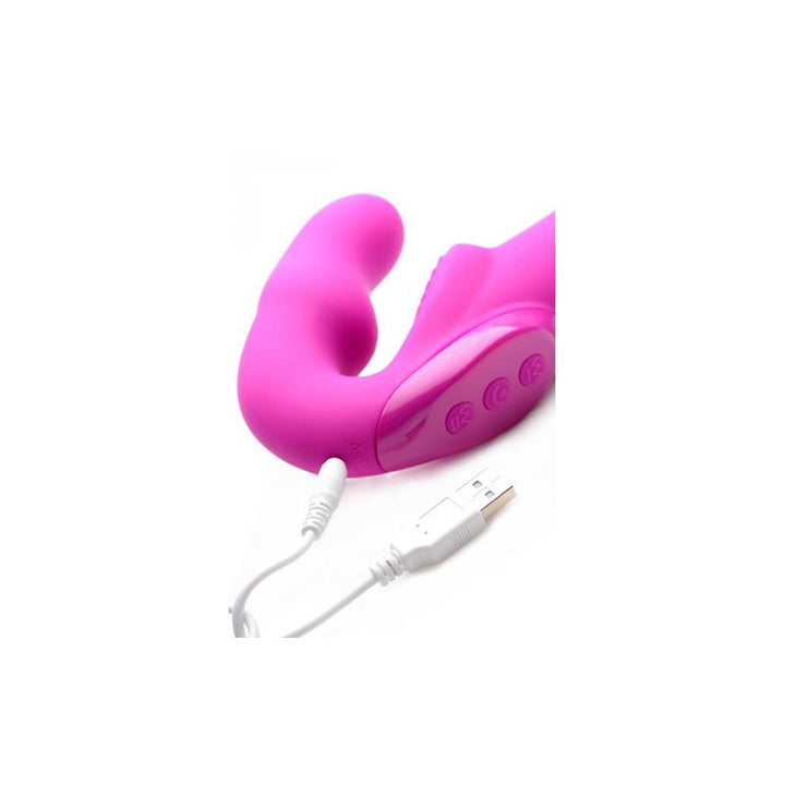 Evoke Vibrating Strapless Strap On USB Pink