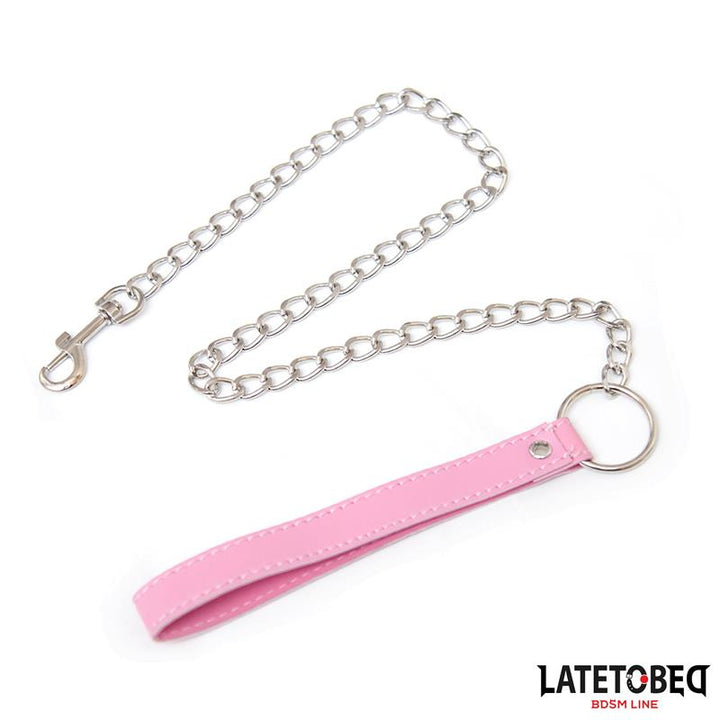 Metal Chain Leash Pink 65cm