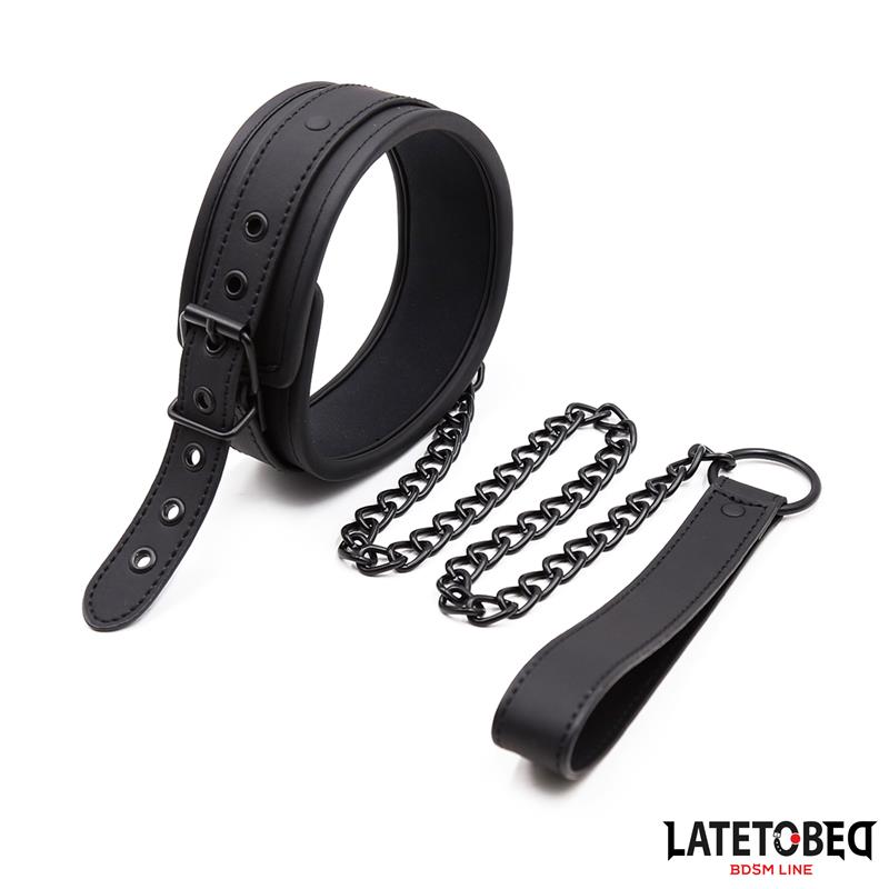 Set Collar and Leash Neoprene Black