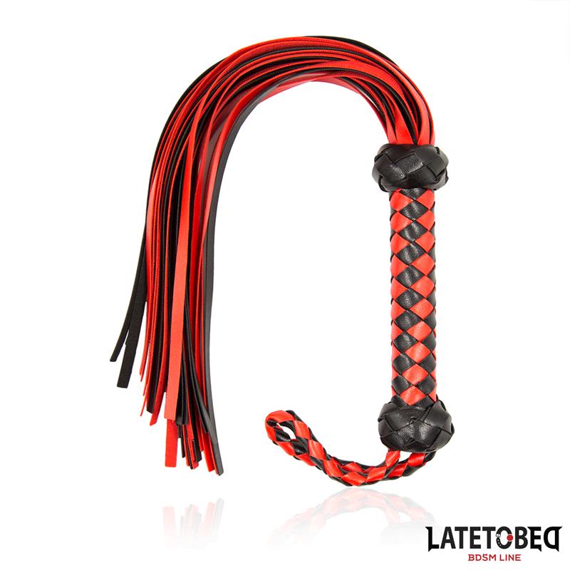 Stripe Barbed Flogger Red and Black