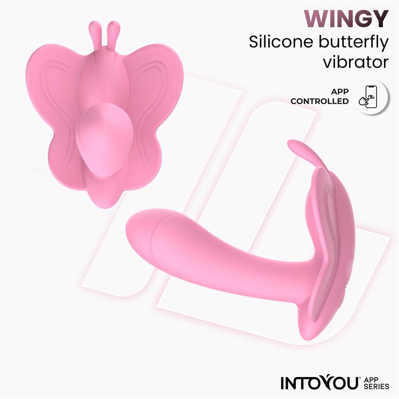 Wingy Butterfly Vibrator with App Pink