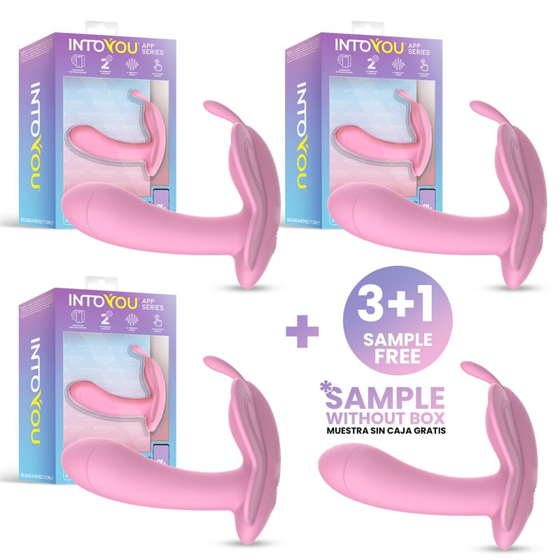 Pack 3 Tester Wingy Butterfly Vibrator with App Pink