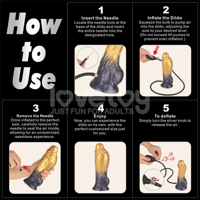 Dual Density Silicone Inflatable Dildo 8