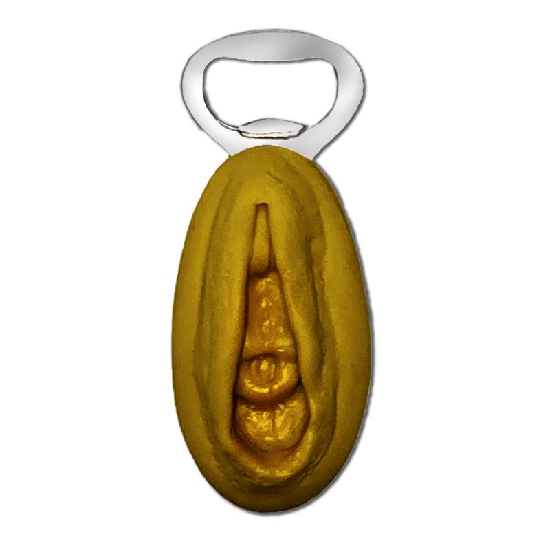 Vagina shaped bottle opener Gold