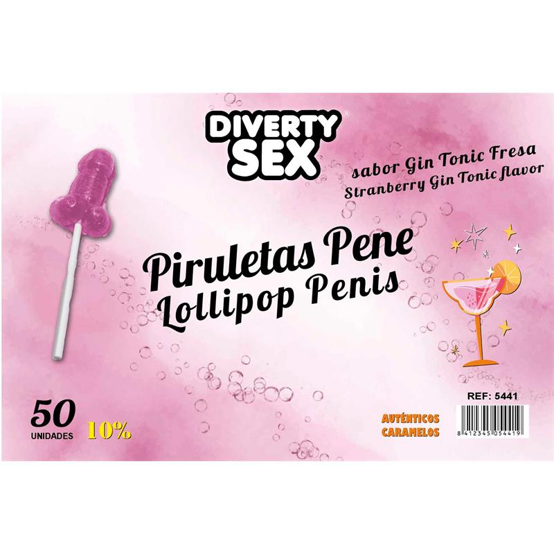 50 penis shaped lollipops gin tonic strawberry flavor 10 alcohol