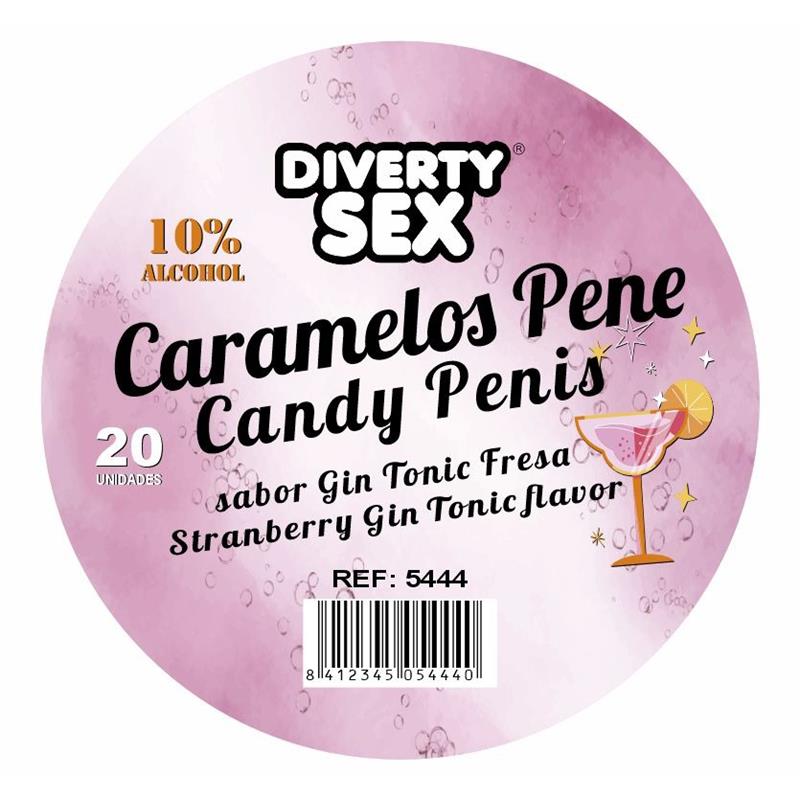 20 Penis shaped candies Strawberry Gin and Tonic flavor