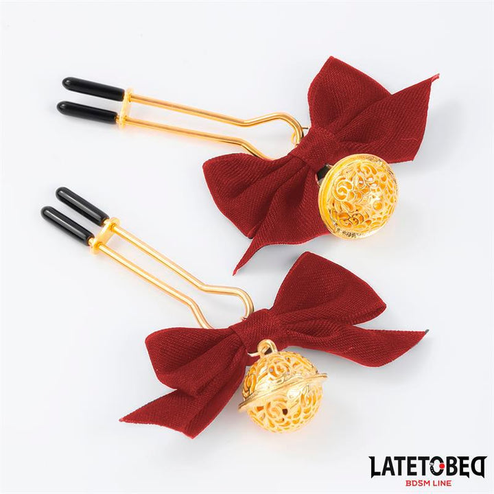 Nipple Clamps with Red Bow