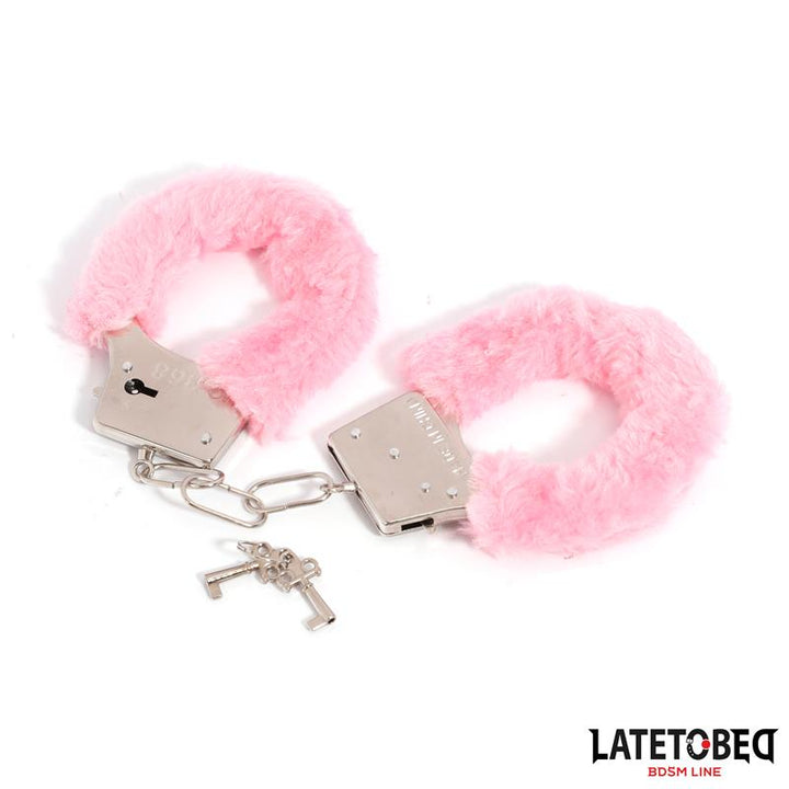 Furry Metal Cuff Pink