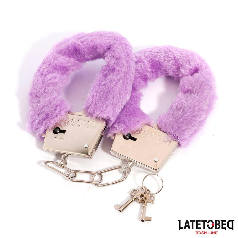 Furry Metal Cuff Purple