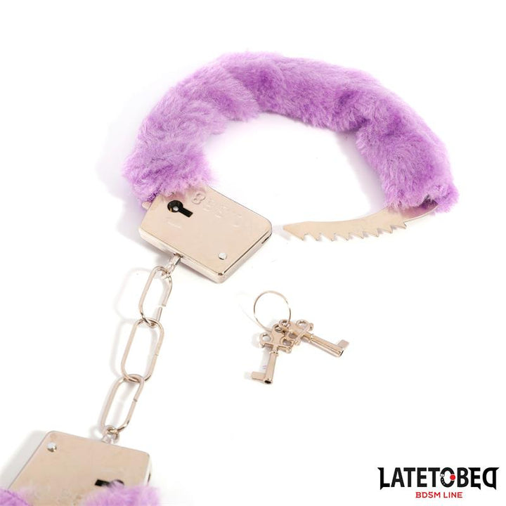 Furry Metal Cuff Purple