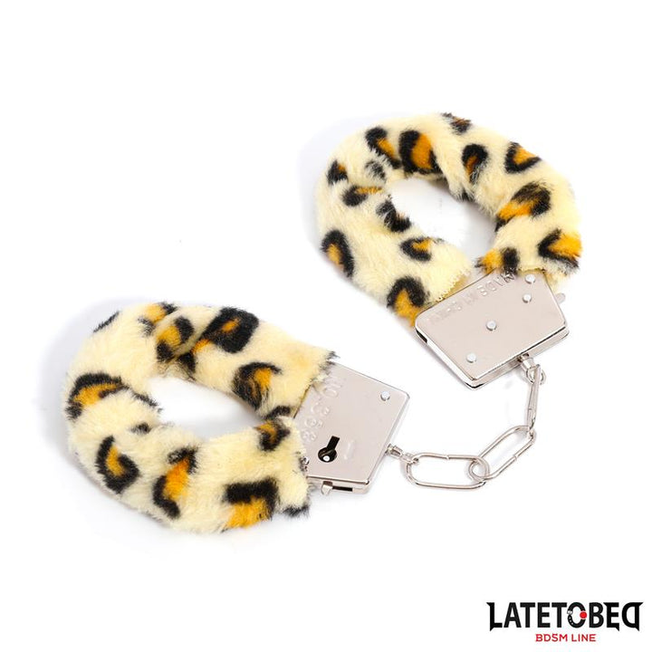 Furry Metal Cuff Animal Print Leopard