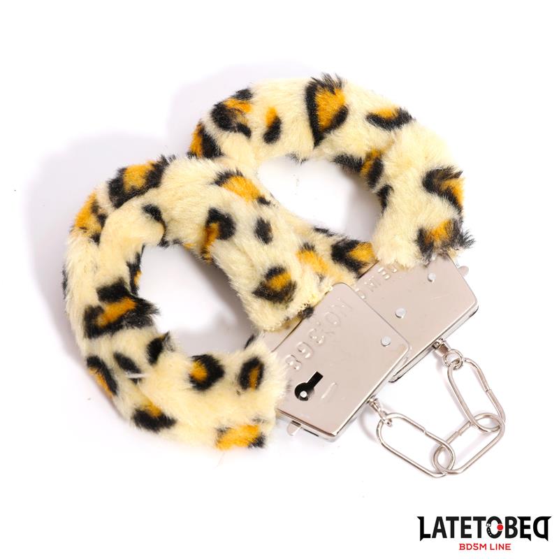 Furry Metal Cuff Animal Print Leopard