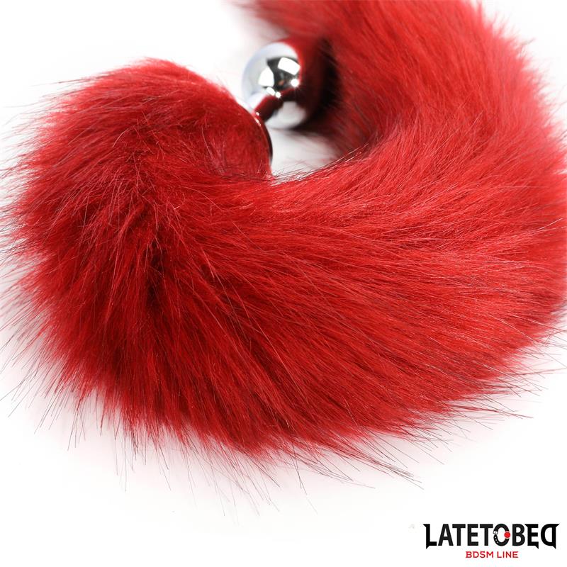 Anal plug with tail Dark Red 40 cm