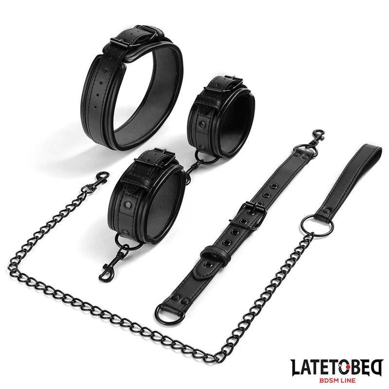 Behind back neck to wrist restraints