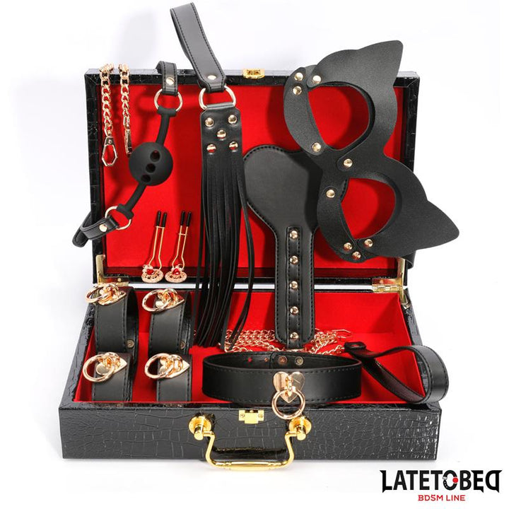 8 Piece Leather Bondage Kit with Storage Case