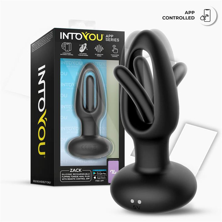 Zack Anal Plug with Flipping Tongue and Vibration with App