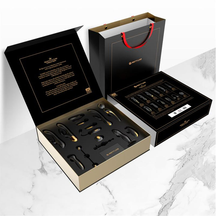 Luxury Set Queens with 12 Toys Black and 18k Gold