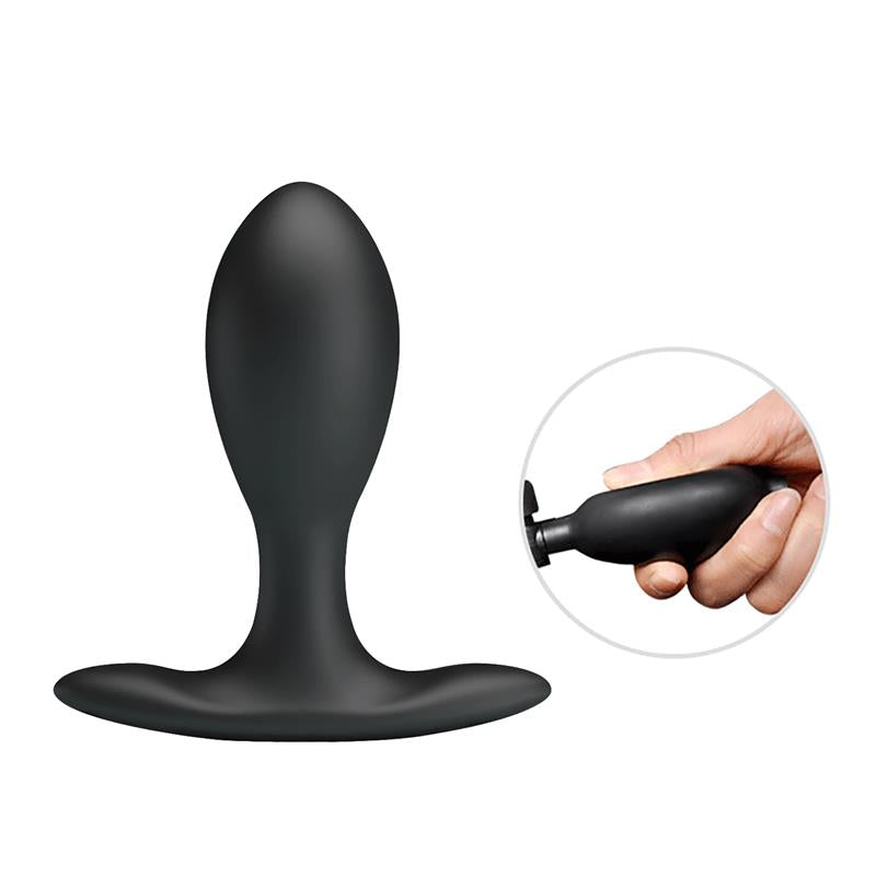 Inflatable Anal Plug with Internal Ball Weight
