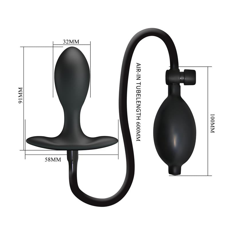 Inflatable Anal Plug with Internal Ball Weight