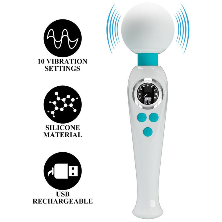 Skyler Massager Wand with Digital Screen White