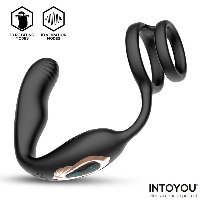 Bruce Prostate Massager 360º with Double Cockring with Vibration