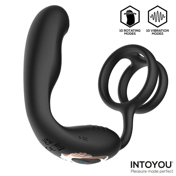 Bruce Prostate Massager 360º with Double Cockring with Vibration