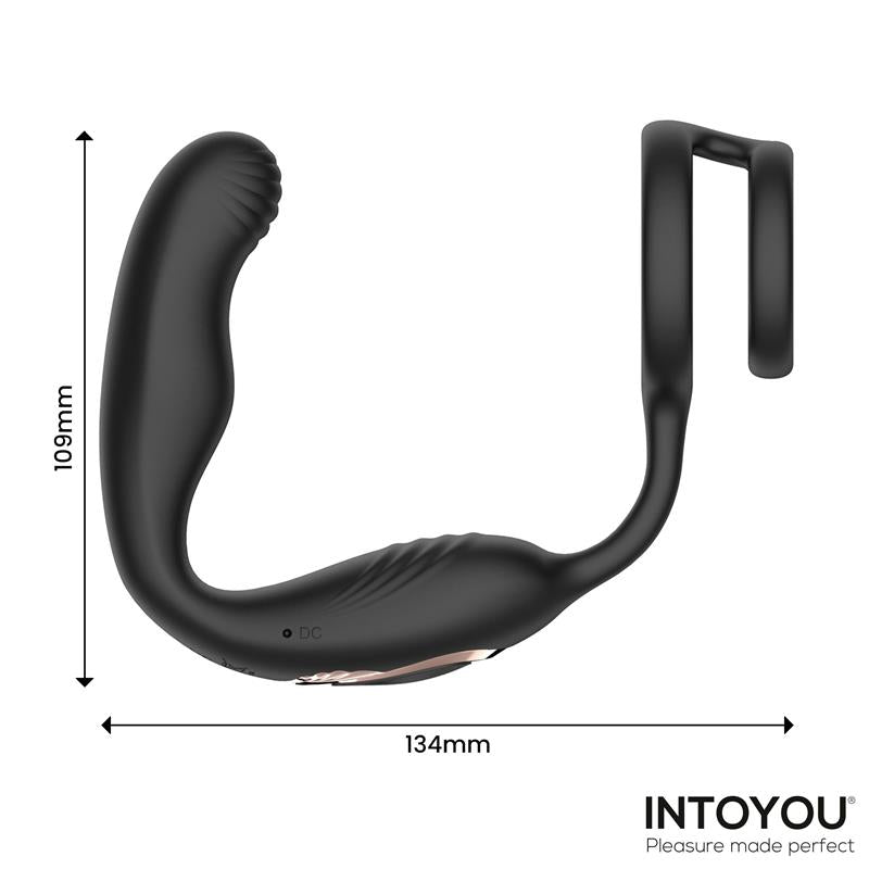 Bruce Prostate Massager 360º with Double Cockring with Vibration