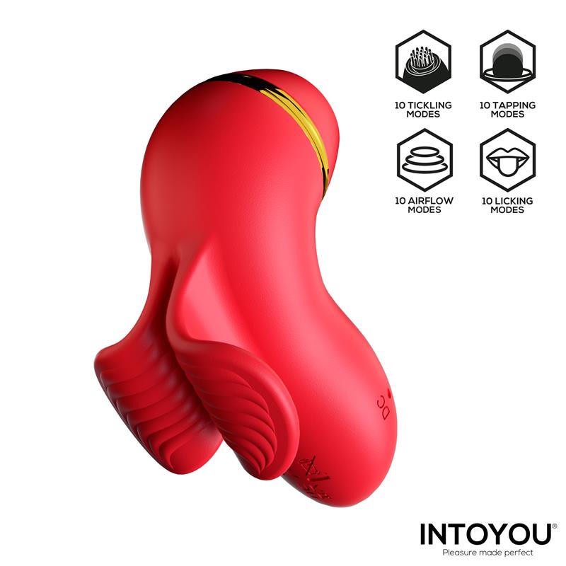 Beeny Stimulator with 4 Caps Suction Tapping Tickling and Licking