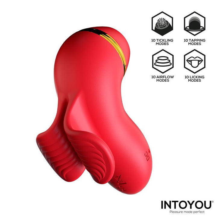 Beeny Stimulator with 4 Caps Suction Tapping Tickling and Licking