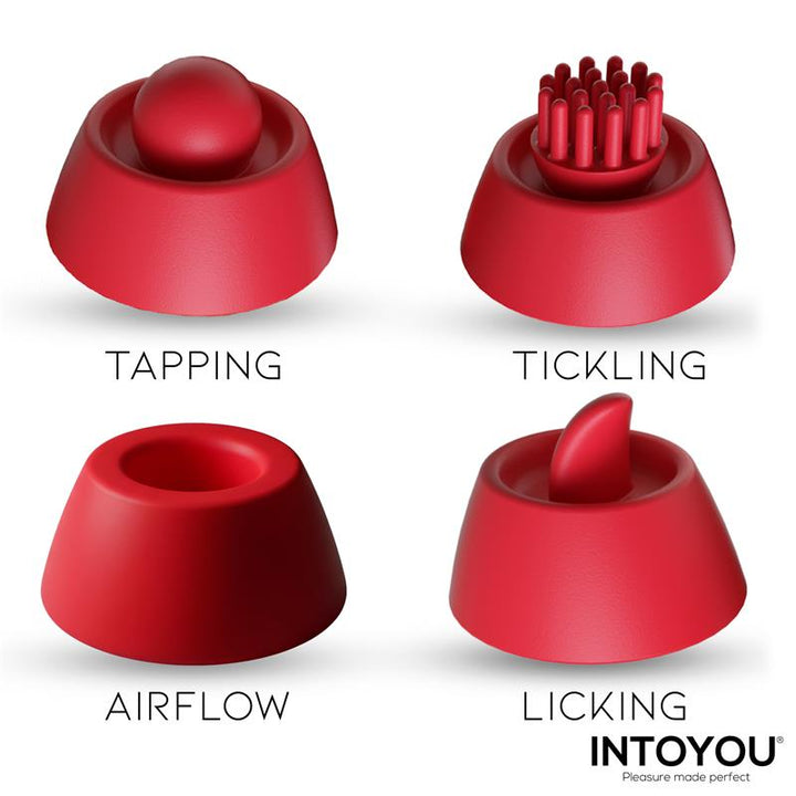 Beeny Stimulator with 4 Caps Suction Tapping Tickling and Licking