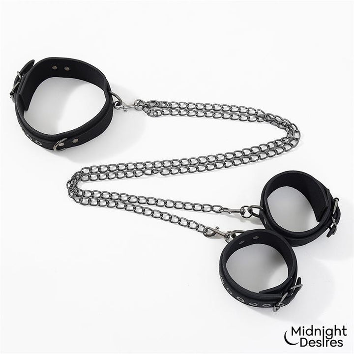 Collar and Ankle Cuffs with Chain