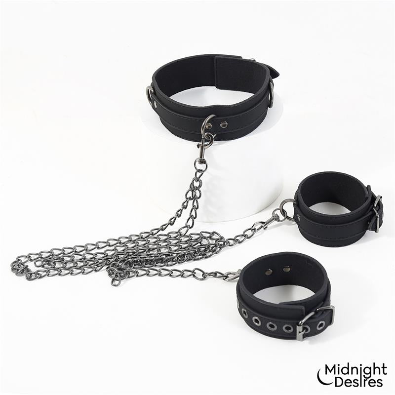 Collar and Ankle Cuffs with Chain