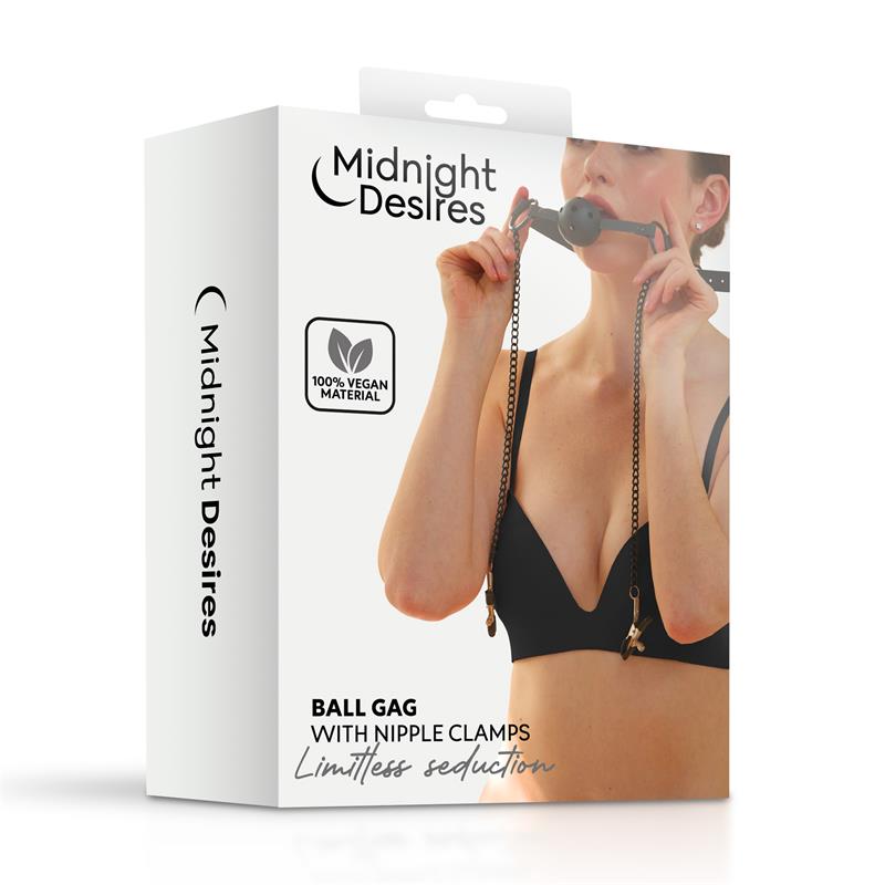 Ball Gag with Nipple Clamps