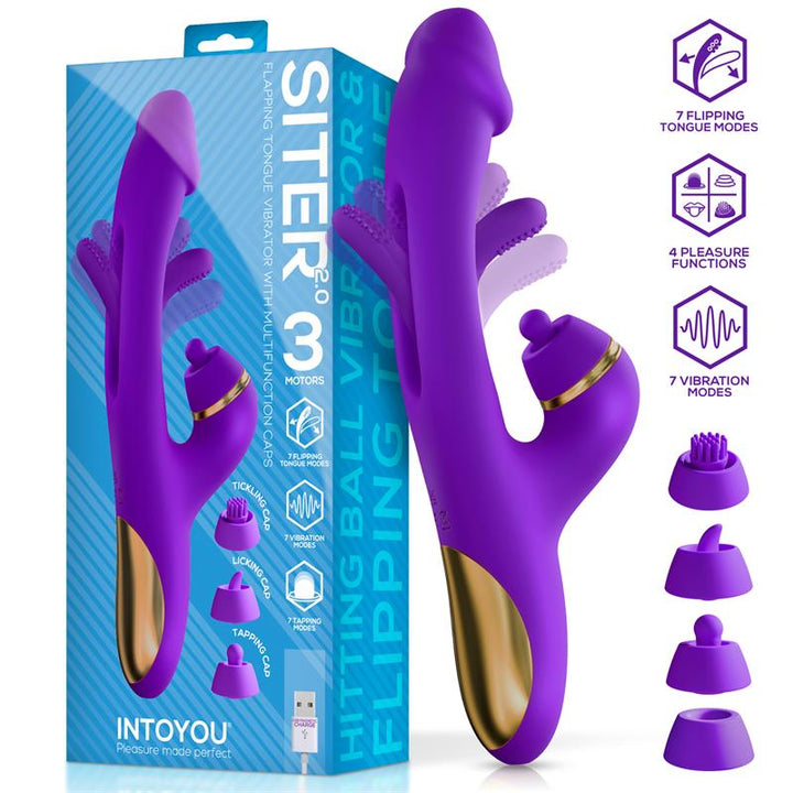 Siter 20 Flapping Tongue with Hitting Ball Vibrator with Caps