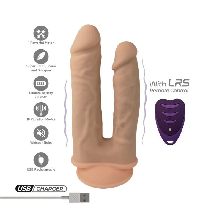 Double Penetrant Dildo 2 Motors 10 Remote Control
